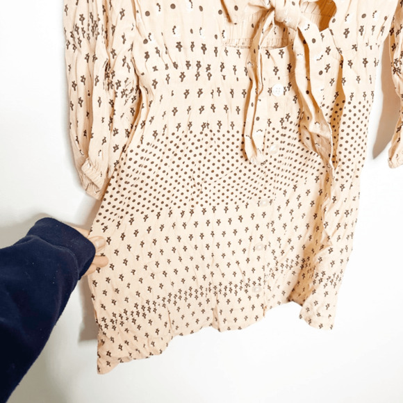 Faithfull the Brand x Anthropologie Trinidad Tunic Tie Front Dress pink womens M - Picture 4 of 8